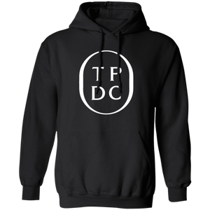 TPDC Logo White Print Black Adult Hoodie