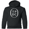 TPDC Logo White Print Black Youth Hoodie