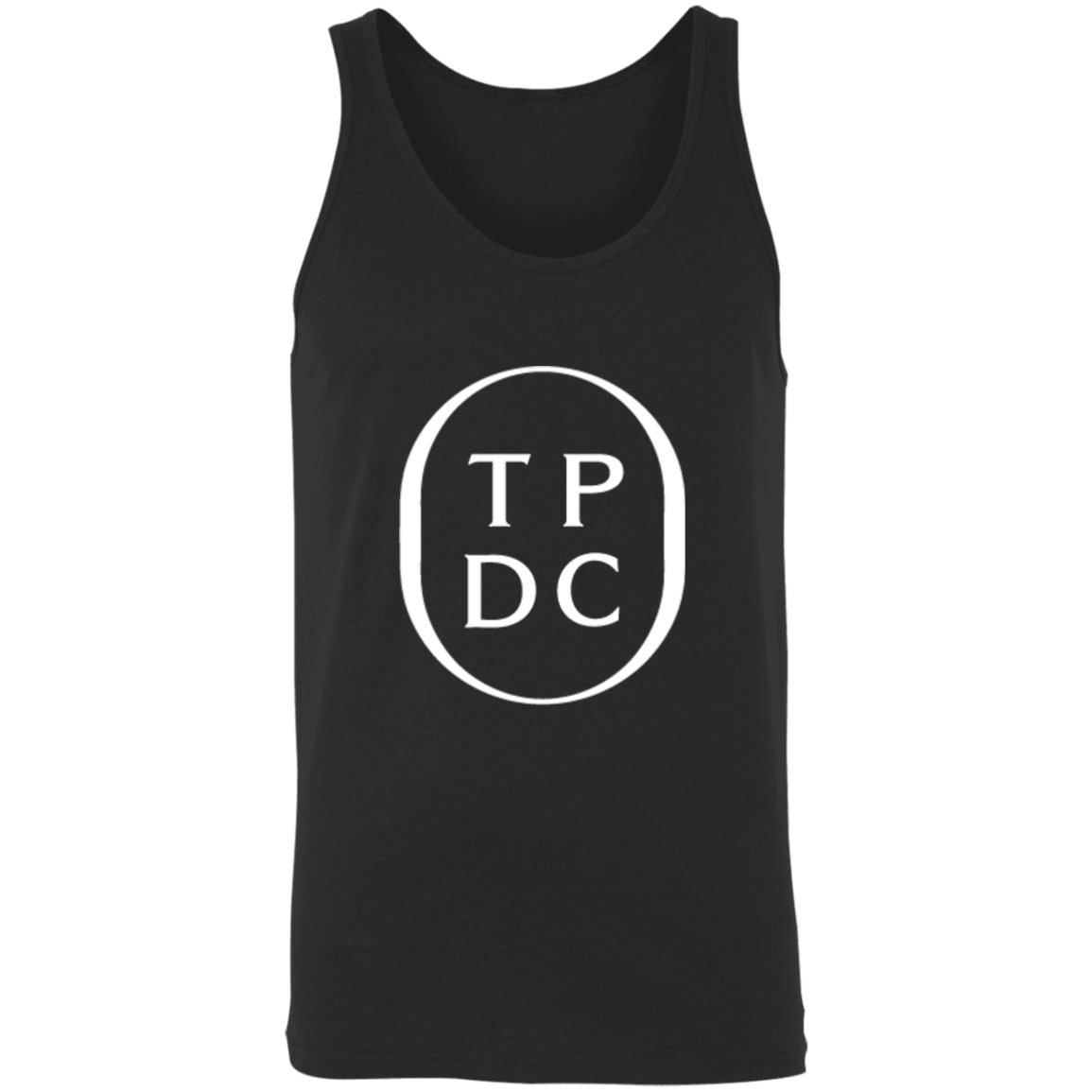 TPDC Logo White Print Black Adult Tank